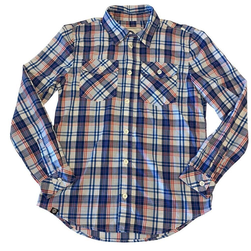 Akademiks Long Sleeve Plaid‎ Button Up Shirt Youth Size XL (18-20)